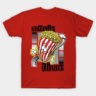 Movie Time Happy Popcorn Bag Cartoon T-Shirt